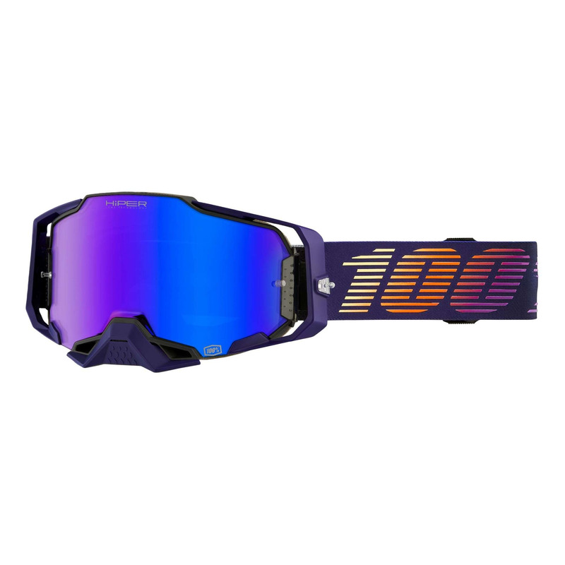 Masque cross 100% Armega HiPER Agenda écran iridium bleu