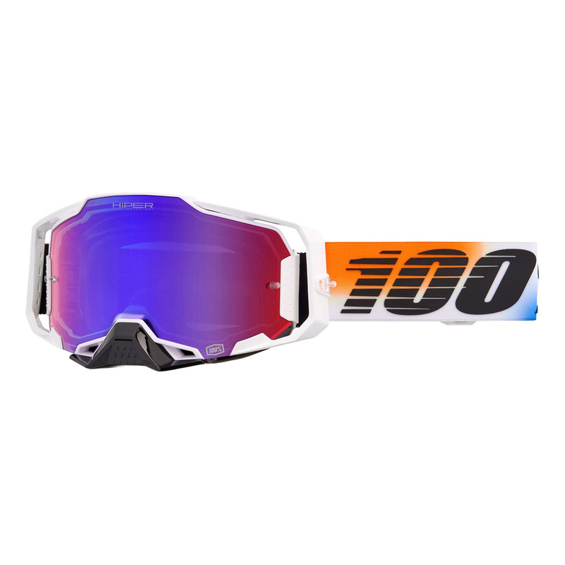 Masque cross 100Â % Armega HiPer United â   Ã cran iridium rouge/bleu