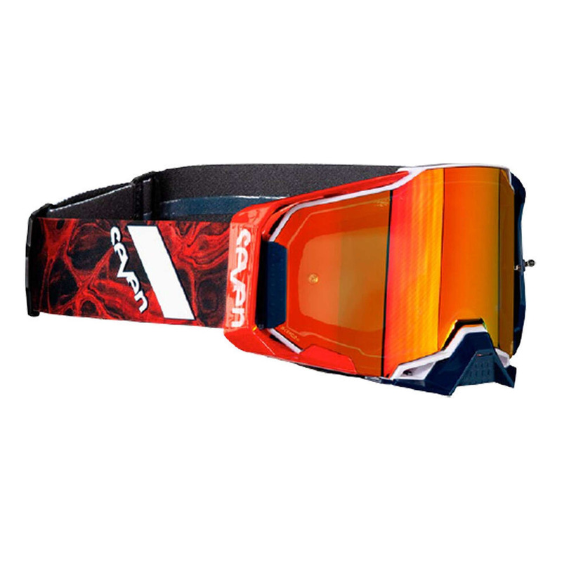 Masque cross 100Â % Armega Seven Onyx â   iridium rouge