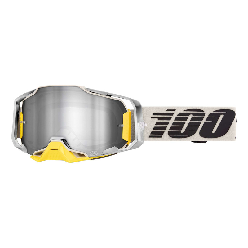 Masque cross 100Â % Armega Viggo â   Ã cran iridium argent flash