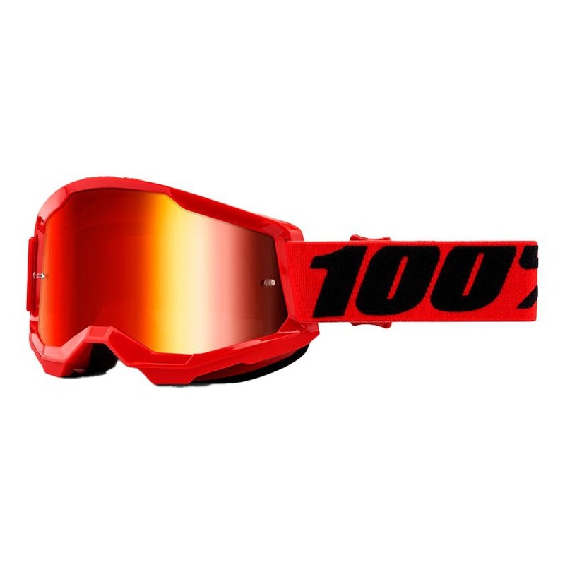 Masque cross 100% Strata 2 Red écran iridium rouge