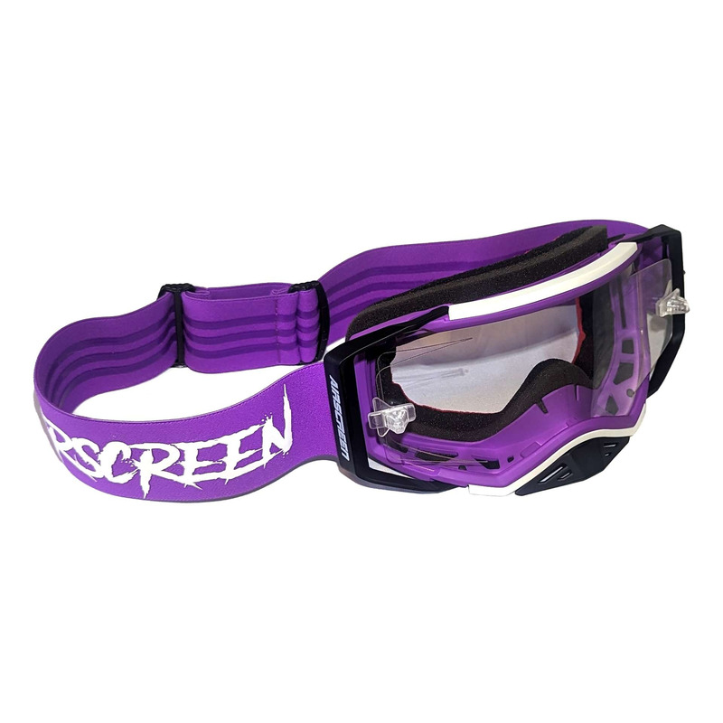 Masque cross AirScreen Aero 05 EX purple/white/black – clear