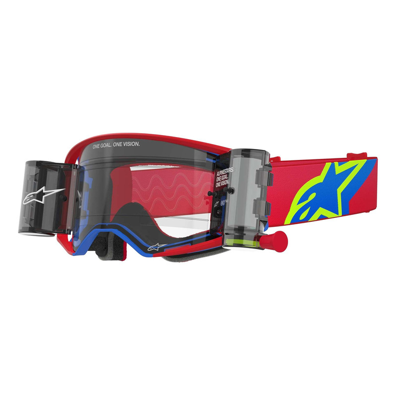 Masque cross Alpinestars Supertech Corp Roll-Off red/blue â   Clear