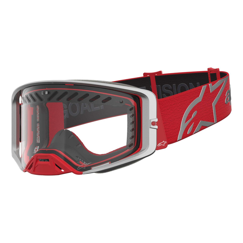 Masque cross Alpinestars Supertech Dura Air Fluid red/silver – Clear