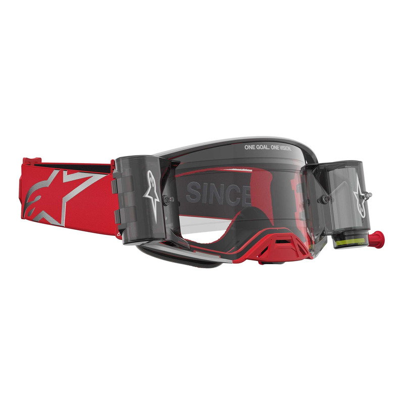 Masque cross Alpinestars Supertech Firma Roll-Off red/silver – Clear