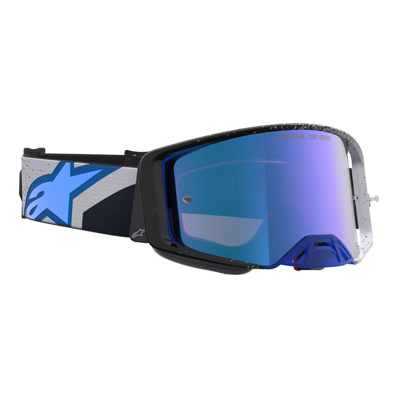 Masque cross Alpinestars Supertech Hiten black/blithe blue/Iridium blue