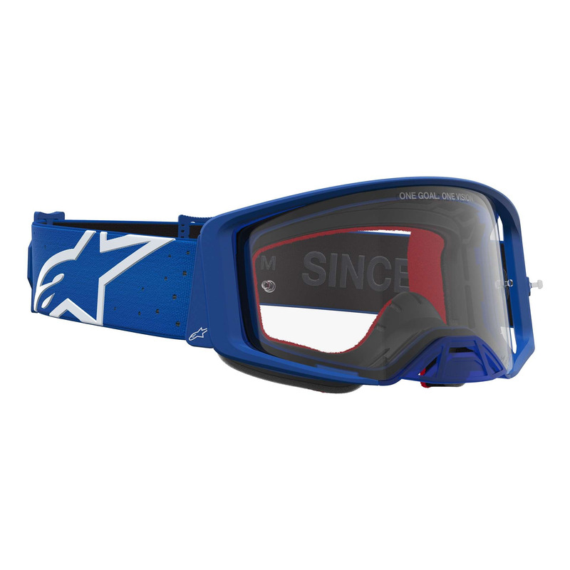 Masque cross Alpinestars Supertech Vesta blithe blue/white – Clear