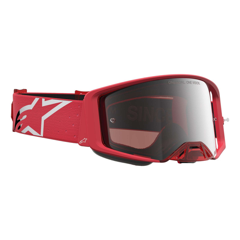 Masque cross Alpinestars Supertech Vesta red fluo/chrome – Iridium silver