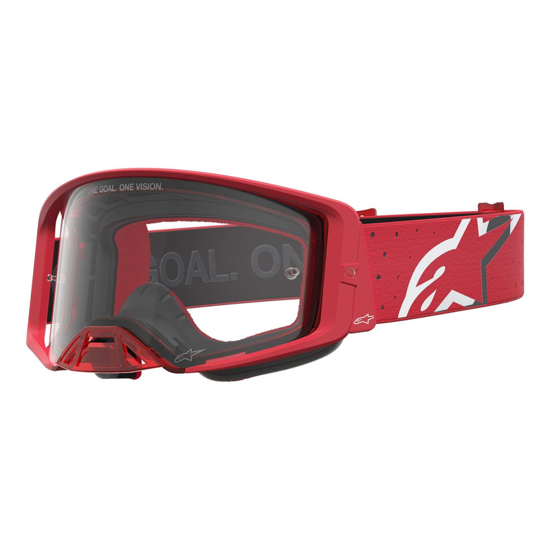 Masque cross Alpinestars Supertech Vesta red fluo/chrome – Clear