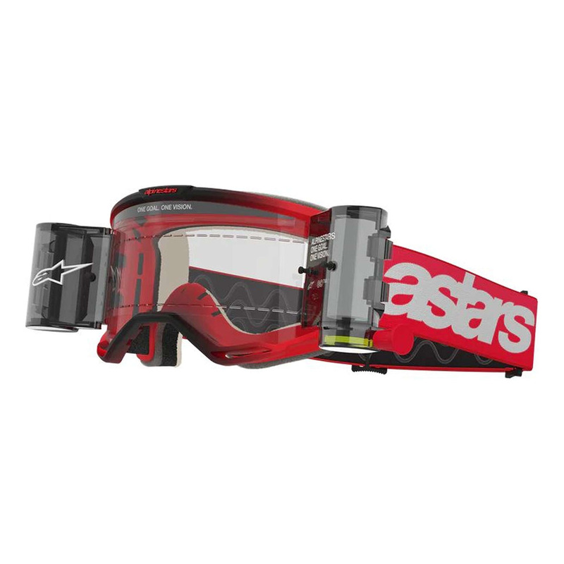 Masque cross Alpinestars Vision 5 Blaze Roll-Off red – Clear