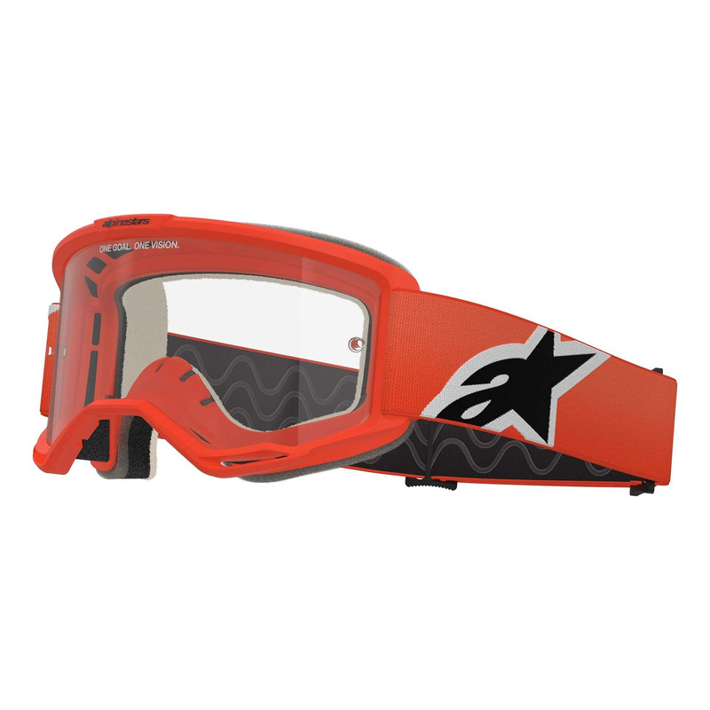 Masque cross Alpinestars Vision 5 Corp orange – Clear