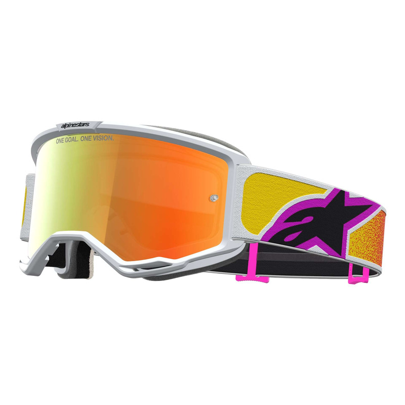 Masque cross Alpinestars Vision 5 Drag orange/red – Iridium red
