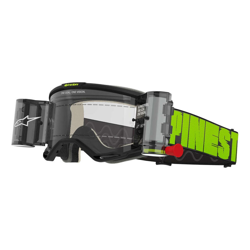 Masque cross Alpinestars Vision 5 Hollow Roll-Off charcoal/yellow fluo – Clear