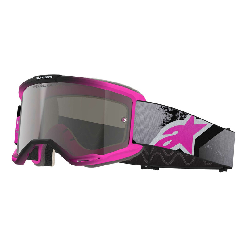 Masque cross Alpinestars Vision 5 Lahnd iron/pink fluo – Iridium silver