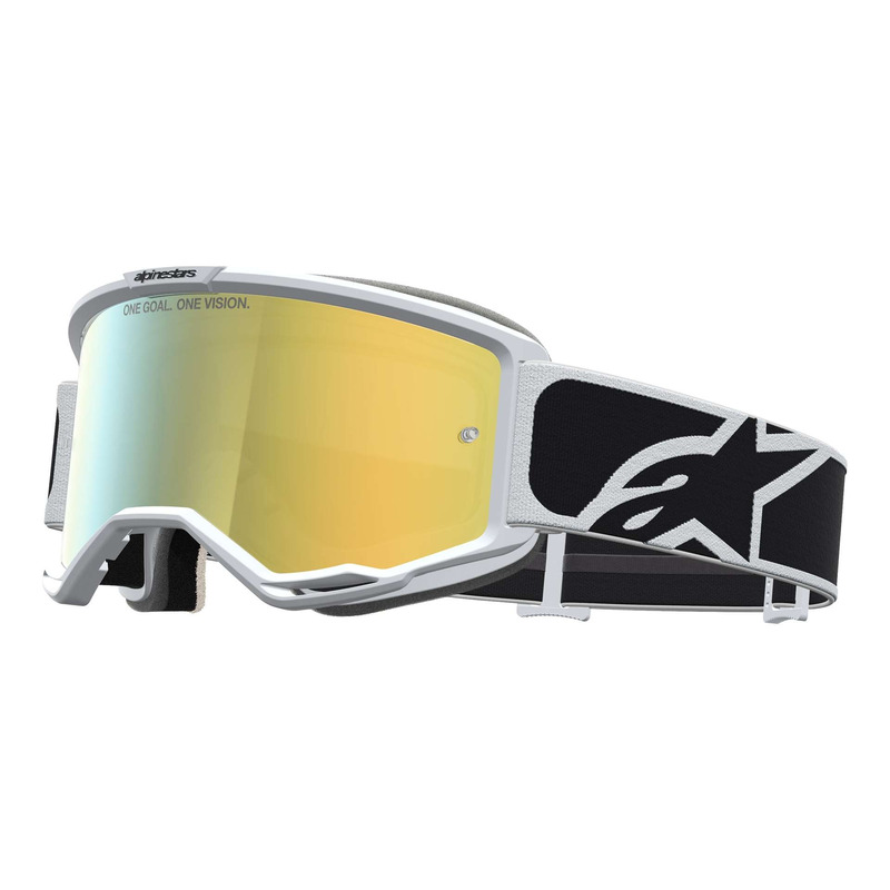 Masque cross Alpinestars Vision 5 Rora black/white – Iridium gold