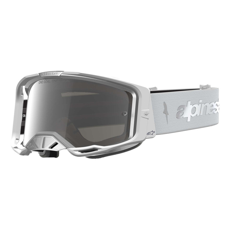 Masque cross Alpinestars Vision 8 Amber white/silver – Iridium silver
