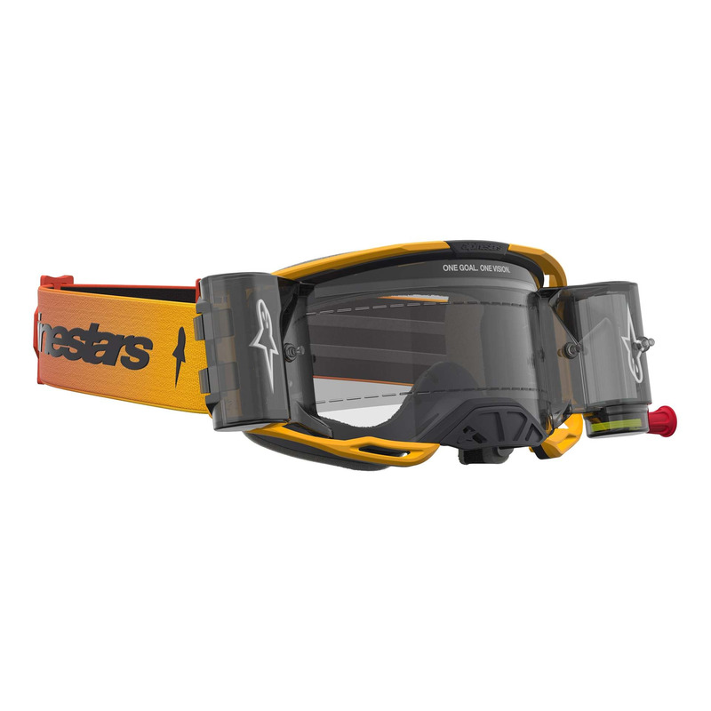 Masque cross Alpinestars Vision 8 Amber fire red/black – Clear