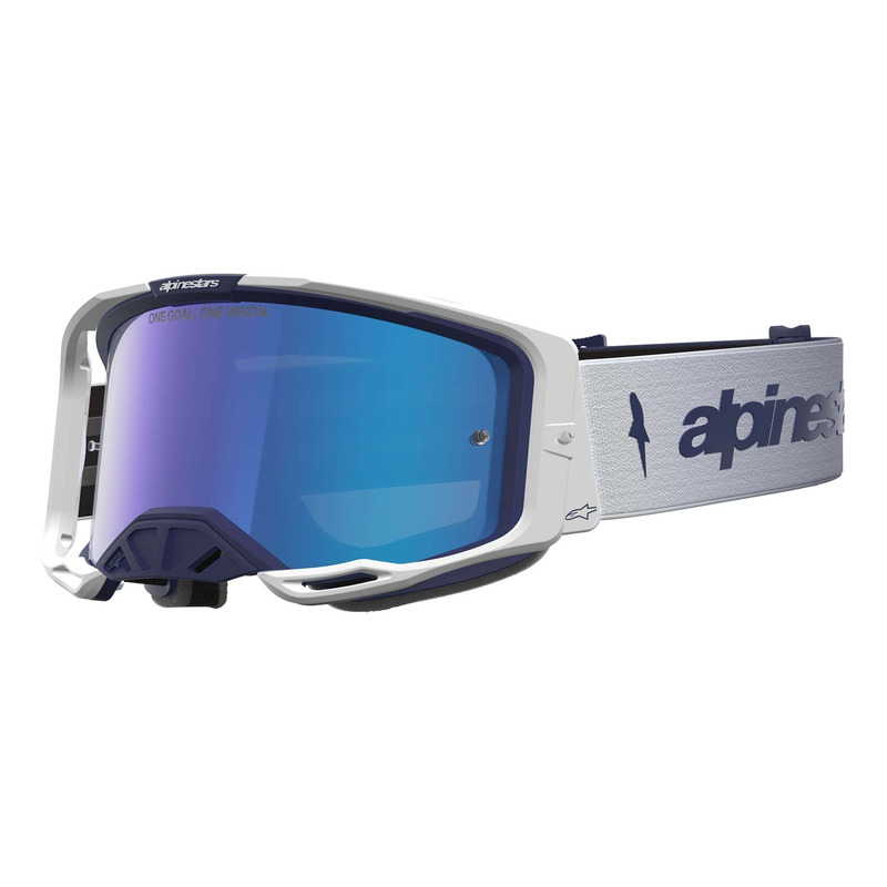 Masque cross Alpinestars Vision 8 Amber navy/white – Iridium blue