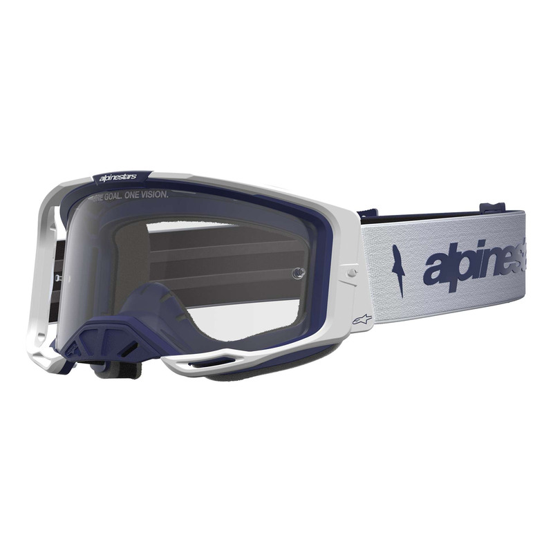 Masque cross Alpinestars Vision 8 Amber navy/white – Clear