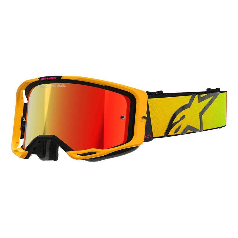 Masque cross Alpinestars Vision 8 Corp yellow/pink â   Iridium Red