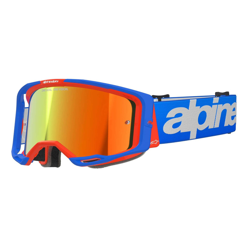 Masque cross Alpinestars Vision 8 Wordmark blue/orange â   Iridium Red