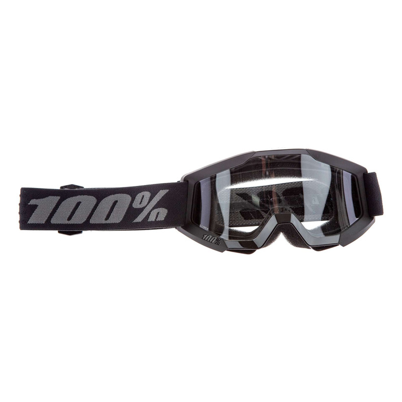 Masque cross enfant 100Â % Strata mini black â   Ã cran clair