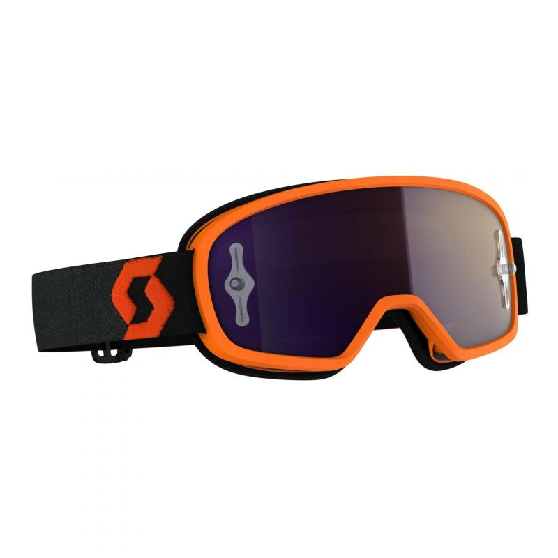 Masque cross enfant Scott Buzz MX Pro orange/noir- écran chrome viole