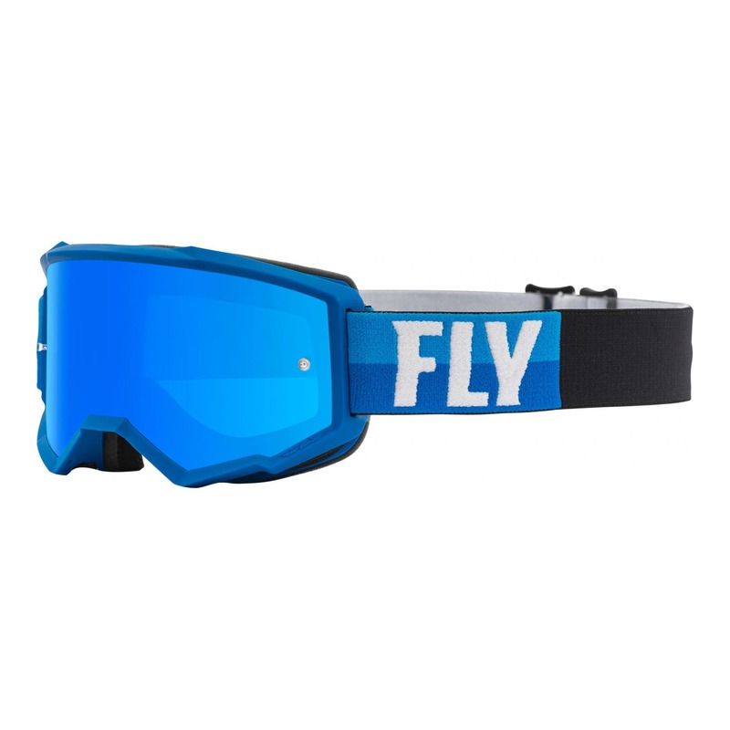 Masque cross Fly Racing Zone bleu/noir écran iridium bleu ciel