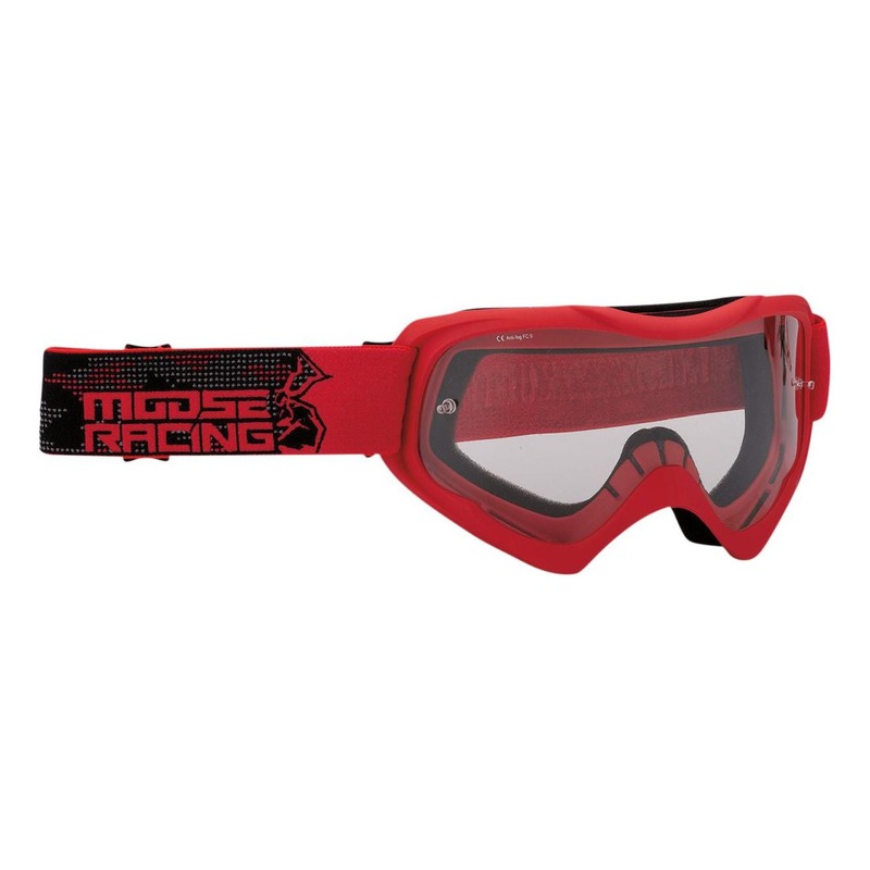 Masque cross Moose Racing Qualifier Agroid rouge/noir – écran clair