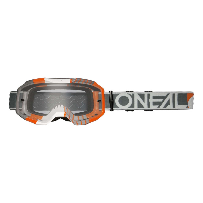 Masque cross O’Neal B-10 Duplex V.24 blanc/gris/orange – transparent