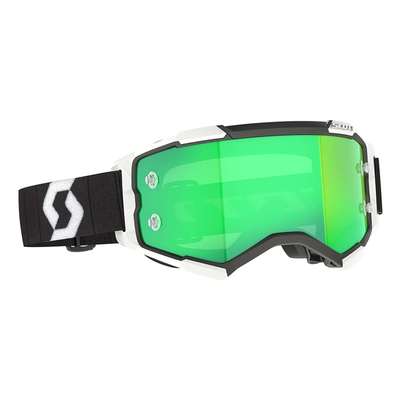 Masque cross Scott Fury black/white – Écran green chrome works