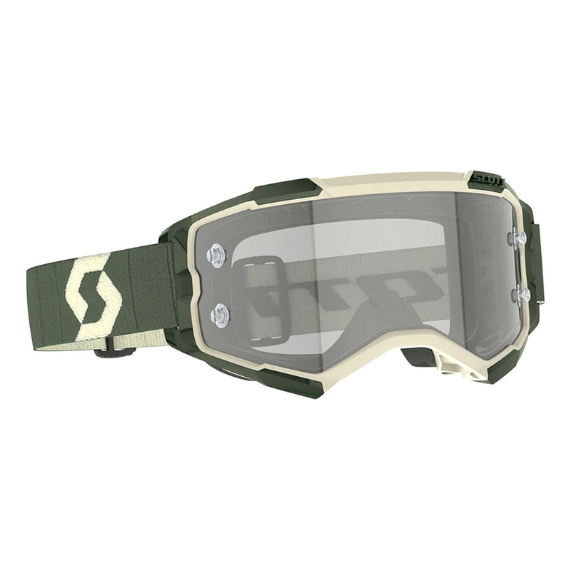 Masque cross Scott Fury LS khaki/green – Écran light sensitive grey works