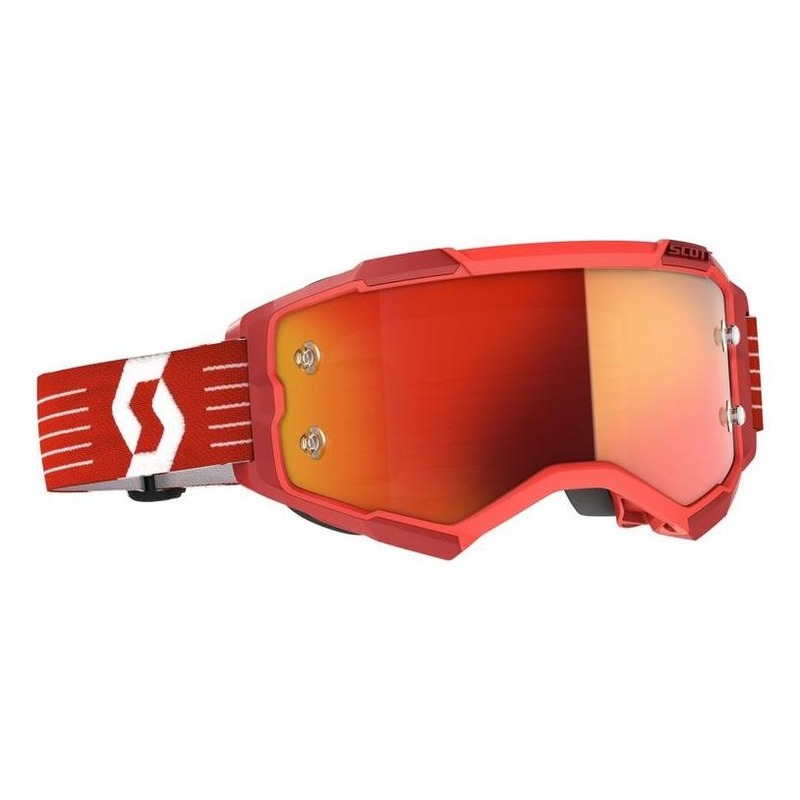 Masque cross Scott Fury rouge brillant – écran Works chrome orange