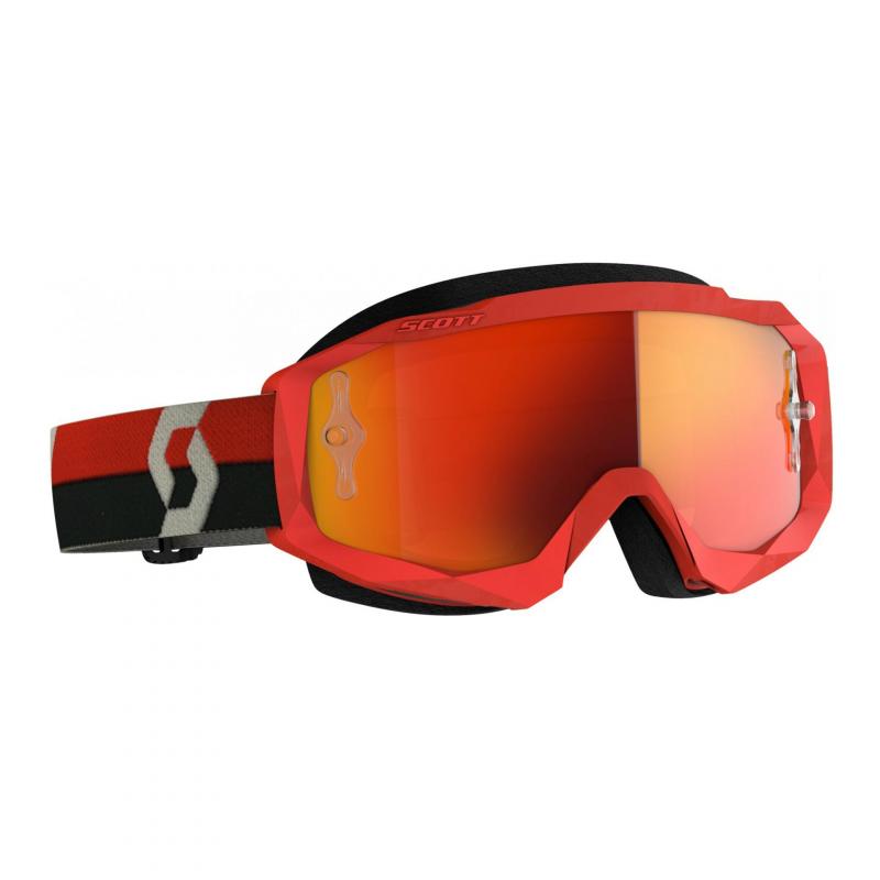 Masque cross Scott Hustle X MX rouge/gris- écran chrome orange