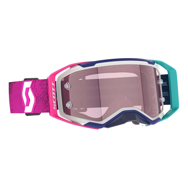 Masque cross Scott Prospect 2.0 AMP Stealth Blue/Radiant Pink - écran rose