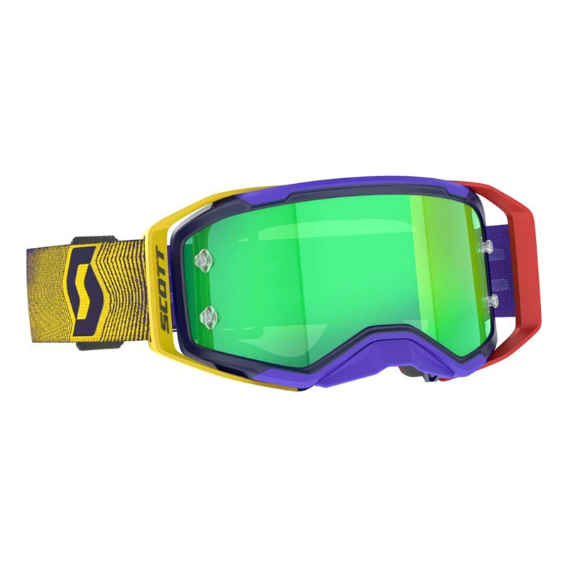 Masque cross Scott Prospect 2.0 rouge/jaune - écran vert iridium