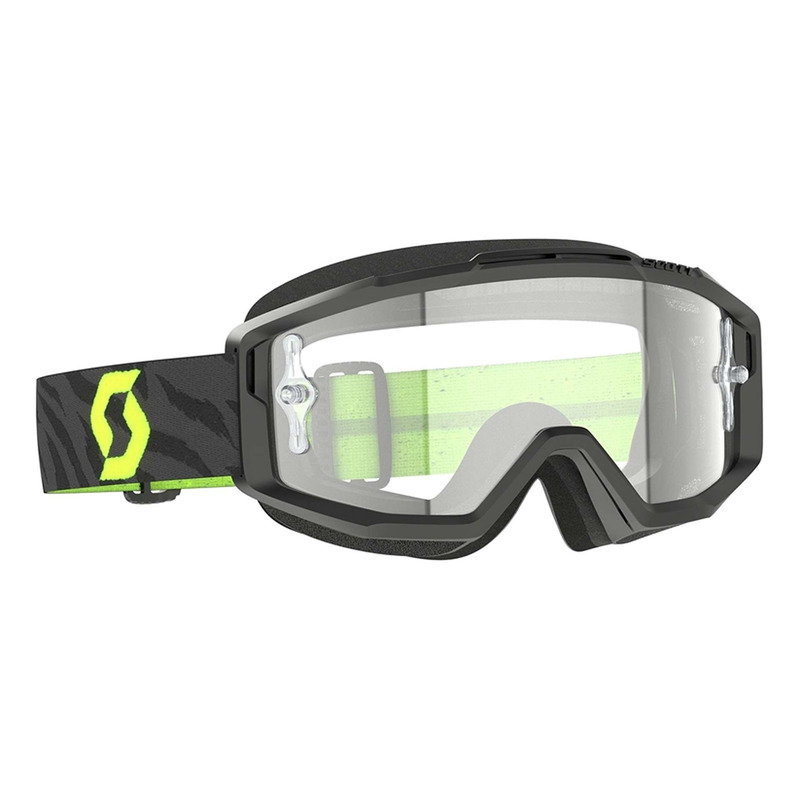 Masque cross Scott Split OTG zebra black/neon yellow – Écran clair works