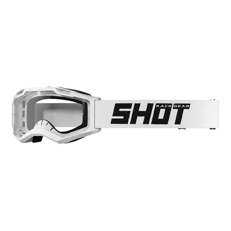 Masque cross Shot Assault 2.0 Solid blanc brillant- écran transparent