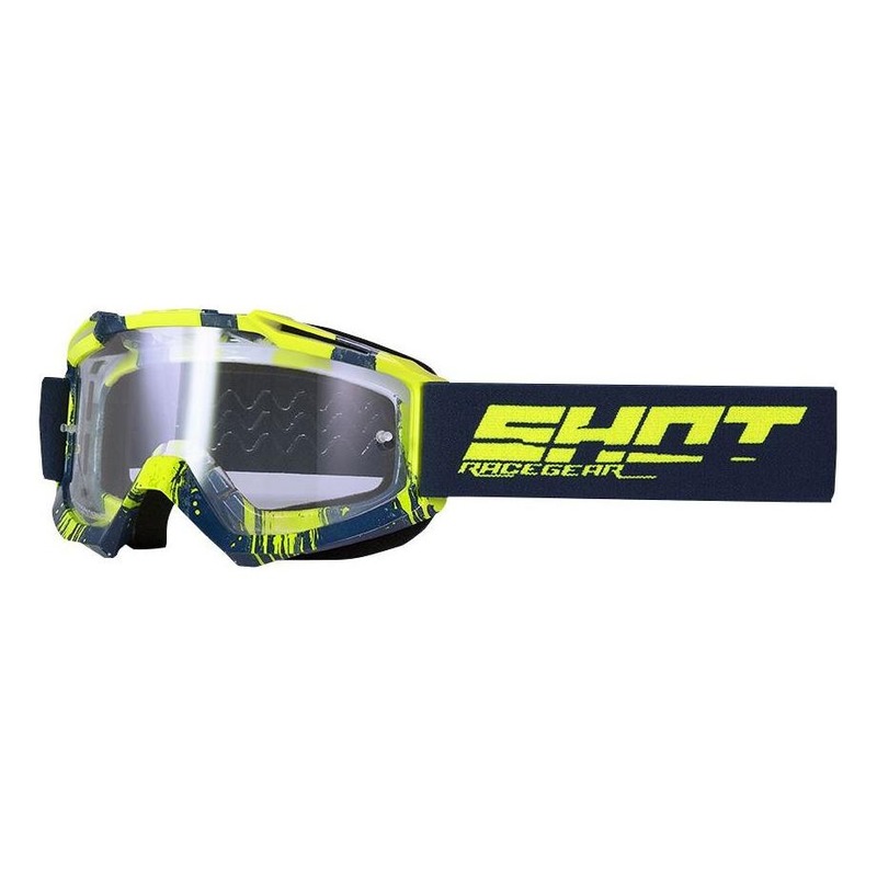 Masque cross Shot Assault Over brillant navy/bleu/jaune