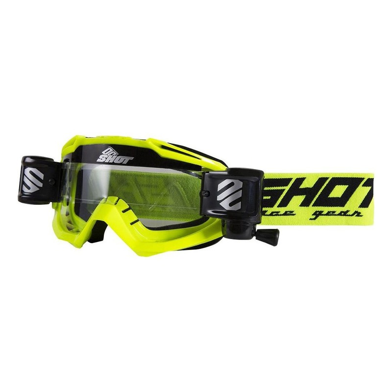 Masque cross Shot Assault Roll-off jaune fluo