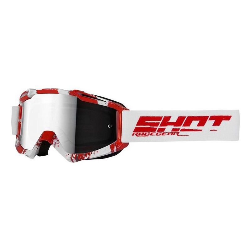 Masque cross Shot Iris Over brillant blanc/rouge