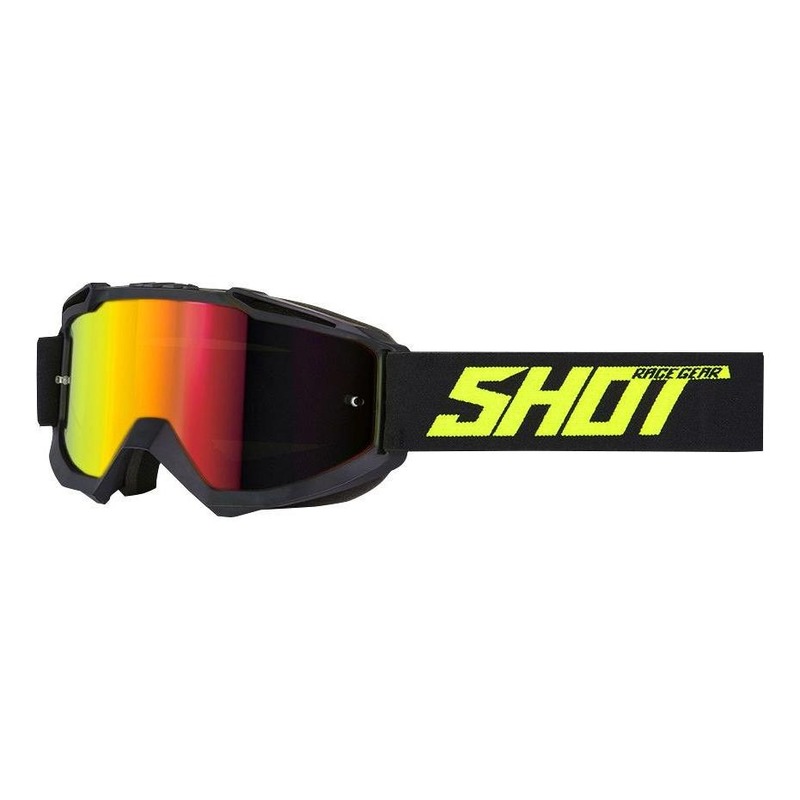 Masque cross Shot Iris Solid mat noir/jaune fluo