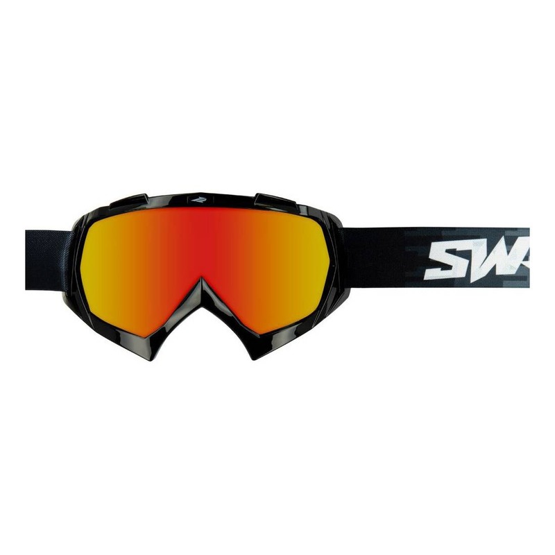 Masque cross Swaps Pixel noir- ÃÂ©cran iridium or/rouge