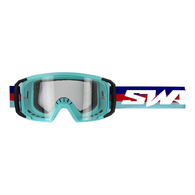 Masque cross Swaps Scrub V2 bleu/rouge/turquoise écran transparent