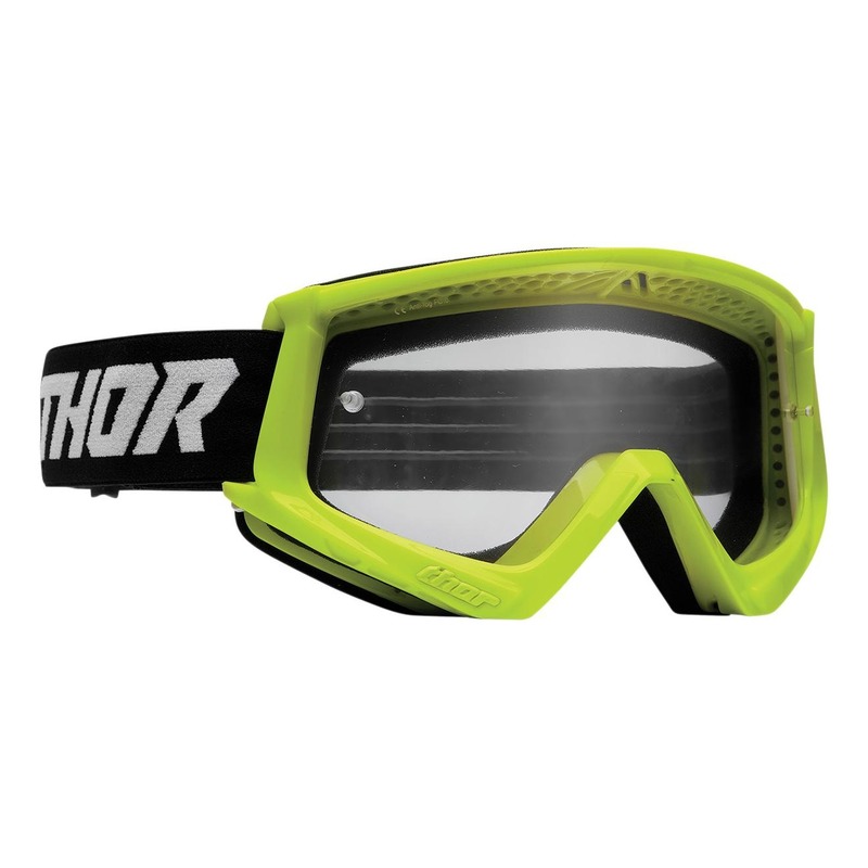Masque cross Thor Combat acid fluo- écran transparent