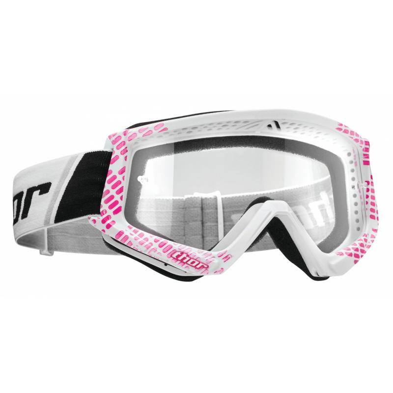 Masque cross Thor Combat Cap rose/blanc