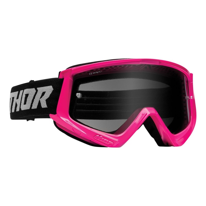 Masque cross Thor Combat Sand rose fluo/noir- écran transparent