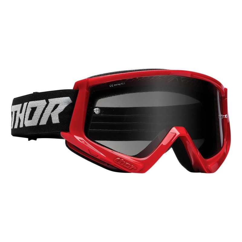 Masque cross Thor Combat Sand rouge- écran transparent - Équipement  cycliste sur La Bécanerie