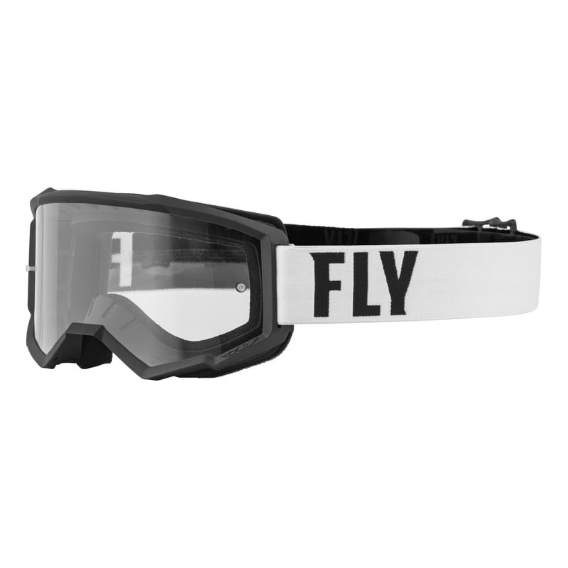 Masque enfant Fly Racing Focus blanc/noir- écran transparent