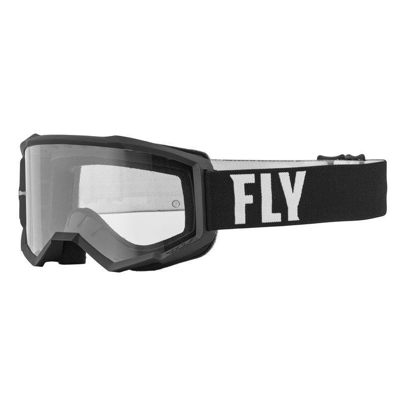 Masque enfant Fly Racing Focus noir/blanc- écran transparent